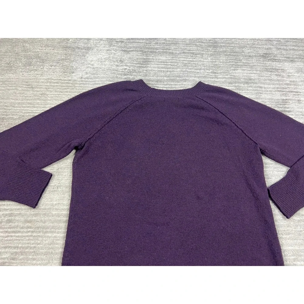Sonoma Sweater Women Medium Purple Pullover Crewneck Raglan Sleeve Textured Knit